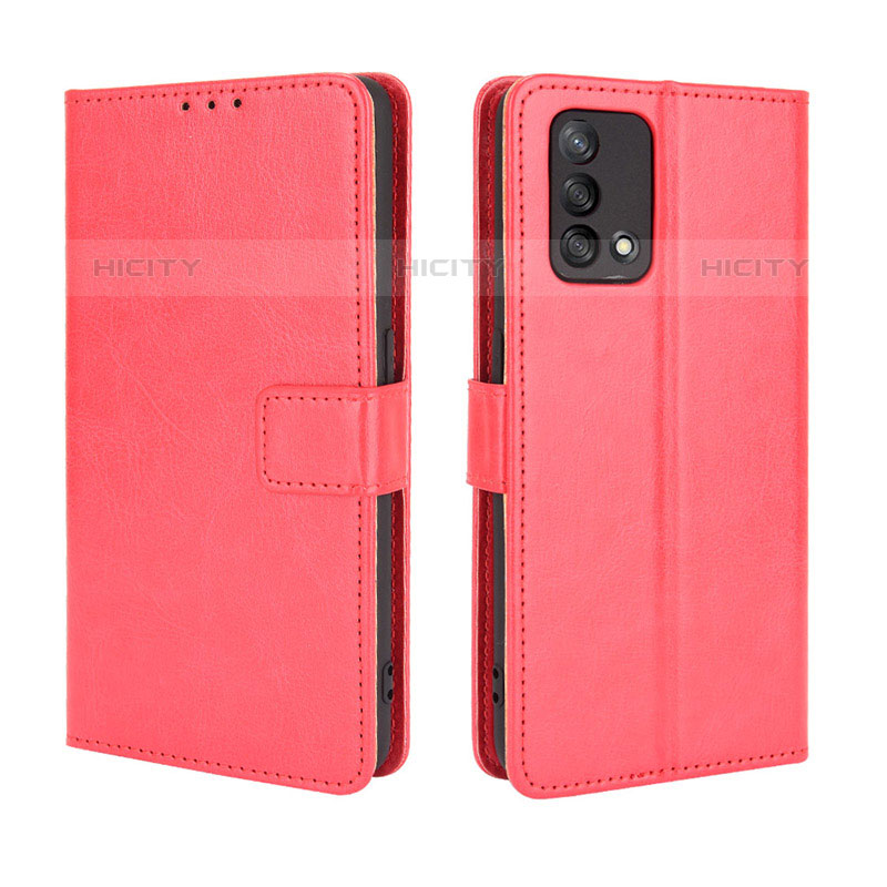 Custodia Portafoglio In Pelle Cover con Supporto BY5 per Oppo A74 4G Rosso