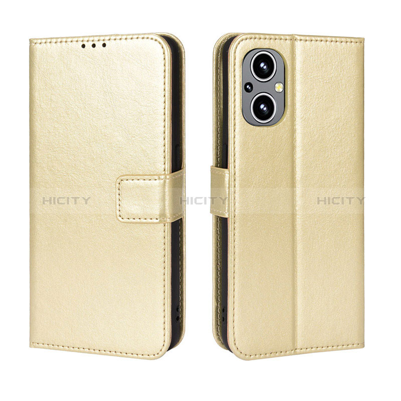 Custodia Portafoglio In Pelle Cover con Supporto BY5 per Oppo A96 5G Oro