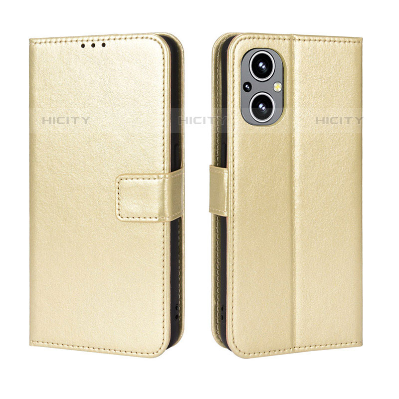 Custodia Portafoglio In Pelle Cover con Supporto BY5 per Oppo F21s Pro 5G Oro