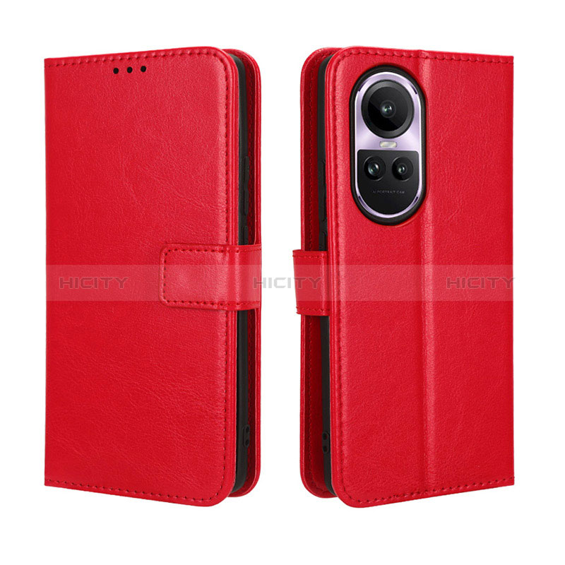 Custodia Portafoglio In Pelle Cover con Supporto BY5 per Oppo Reno10 5G Rosso