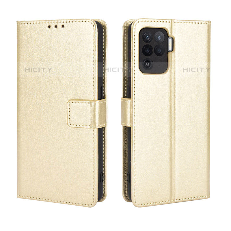 Custodia Portafoglio In Pelle Cover con Supporto BY5 per Oppo Reno5 Lite Oro