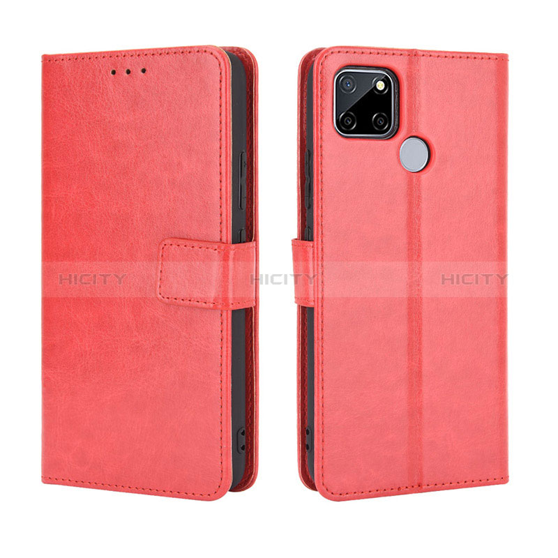 Custodia Portafoglio In Pelle Cover con Supporto BY5 per Realme C12 Rosso