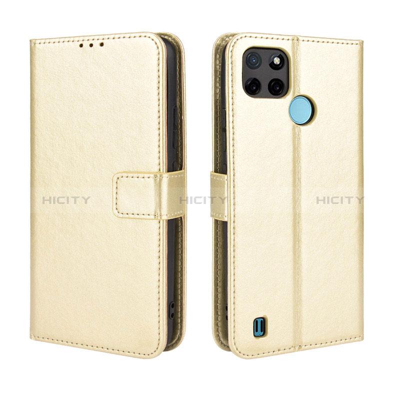 Custodia Portafoglio In Pelle Cover con Supporto BY5 per Realme C25Y India Oro