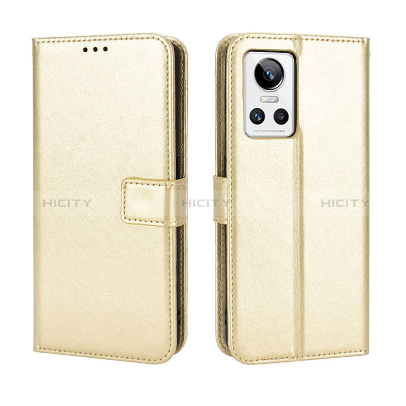 Custodia Portafoglio In Pelle Cover con Supporto BY5 per Realme GT Neo3 5G Oro