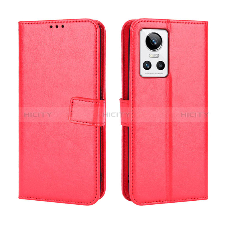 Custodia Portafoglio In Pelle Cover con Supporto BY5 per Realme GT Neo3 5G Rosso