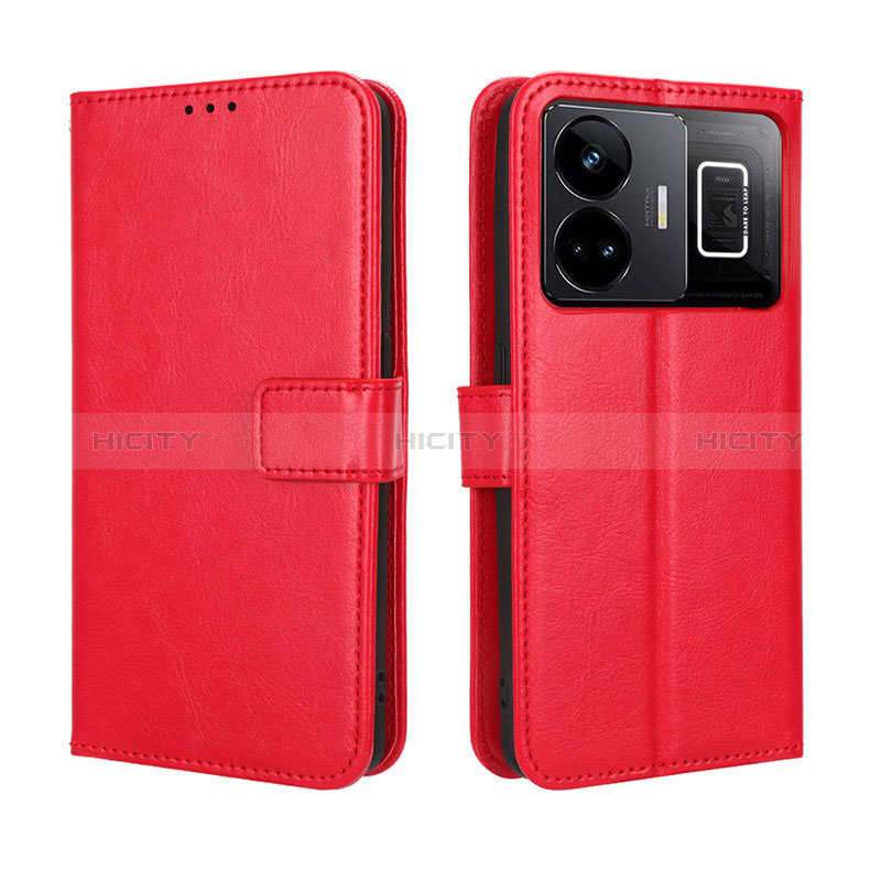 Custodia Portafoglio In Pelle Cover con Supporto BY5 per Realme GT Neo6 5G Rosso