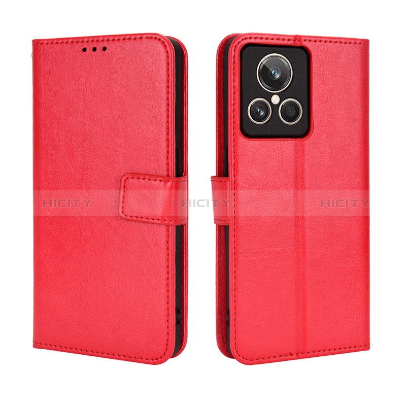 Custodia Portafoglio In Pelle Cover con Supporto BY5 per Realme GT2 Master Explorer Rosso