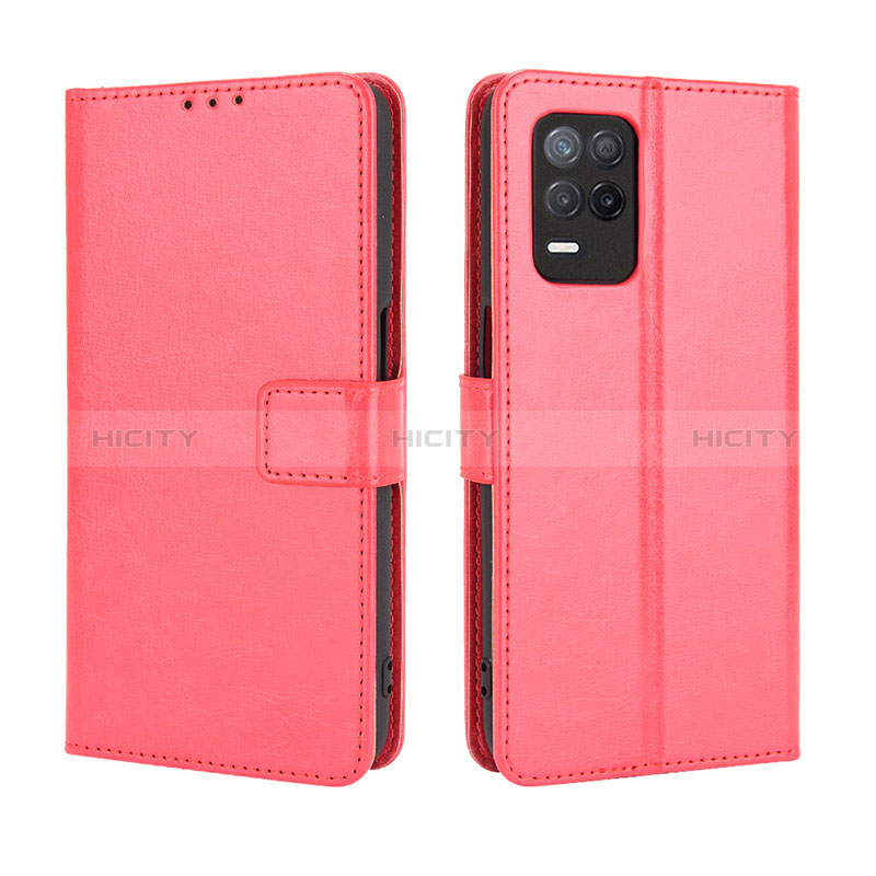 Custodia Portafoglio In Pelle Cover con Supporto BY5 per Realme Q3i 5G Rosso