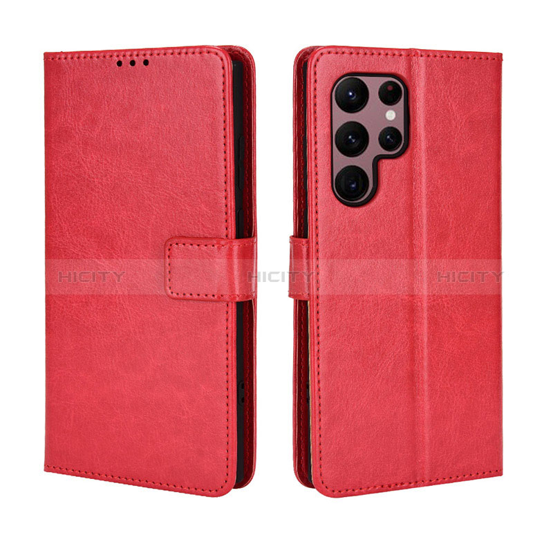 Custodia Portafoglio In Pelle Cover con Supporto BY5 per Samsung Galaxy S25 Ultra 5G Rosso