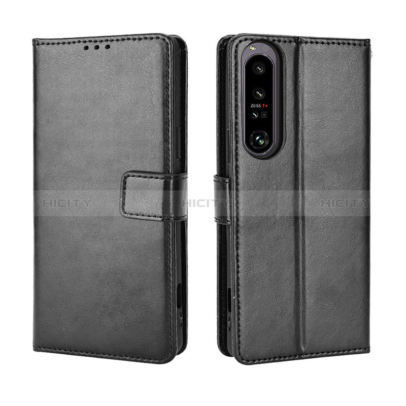 Custodia Portafoglio In Pelle Cover con Supporto BY5 per Sony Xperia 1 IV Nero