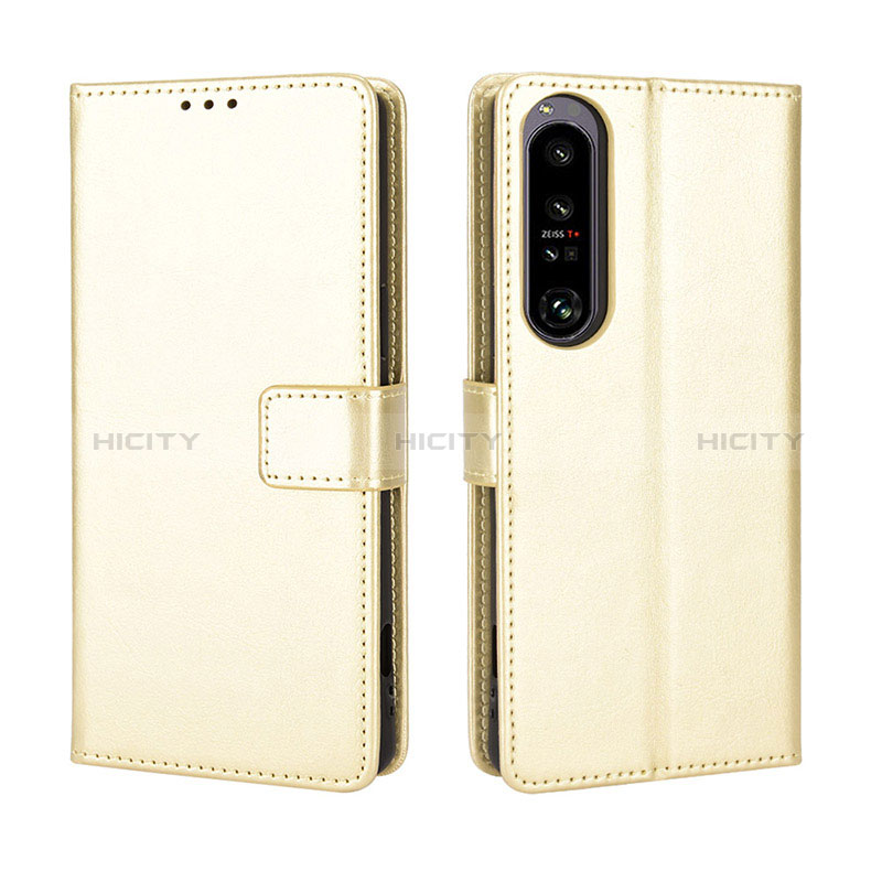 Custodia Portafoglio In Pelle Cover con Supporto BY5 per Sony Xperia 1 IV SO-51C Oro