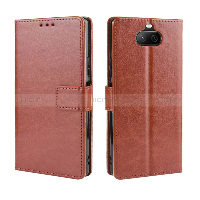 Custodia Portafoglio In Pelle Cover con Supporto BY5 per Sony Xperia 8 Marrone