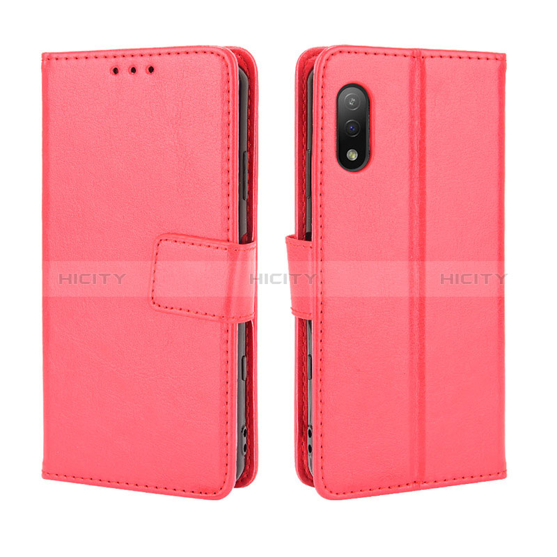 Custodia Portafoglio In Pelle Cover con Supporto BY5 per Sony Xperia Ace II Rosso