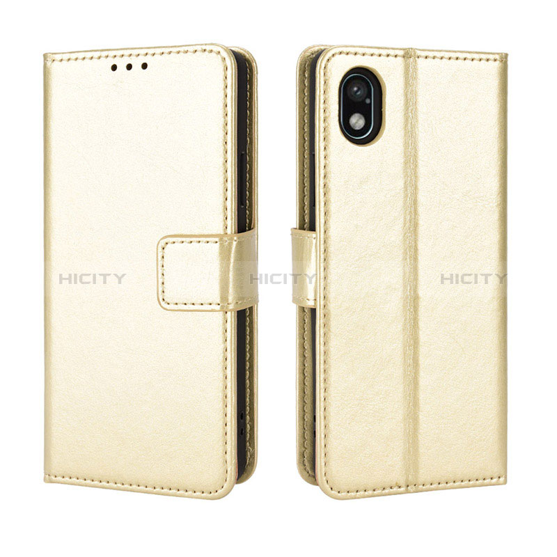 Custodia Portafoglio In Pelle Cover con Supporto BY5 per Sony Xperia Ace III SO-53C Oro