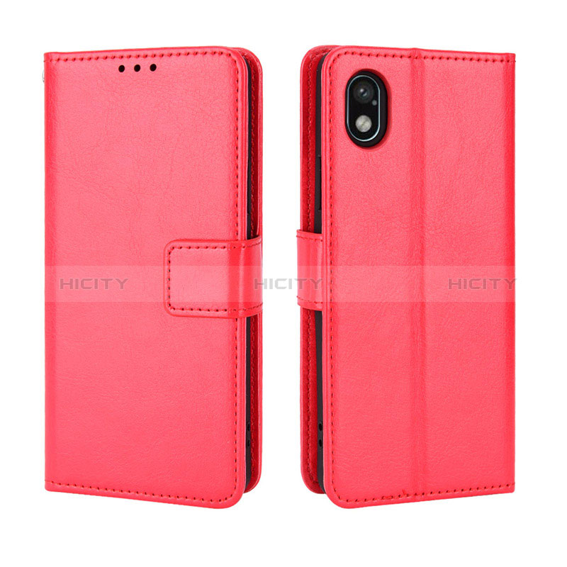 Custodia Portafoglio In Pelle Cover con Supporto BY5 per Sony Xperia Ace III SO-53C Rosso