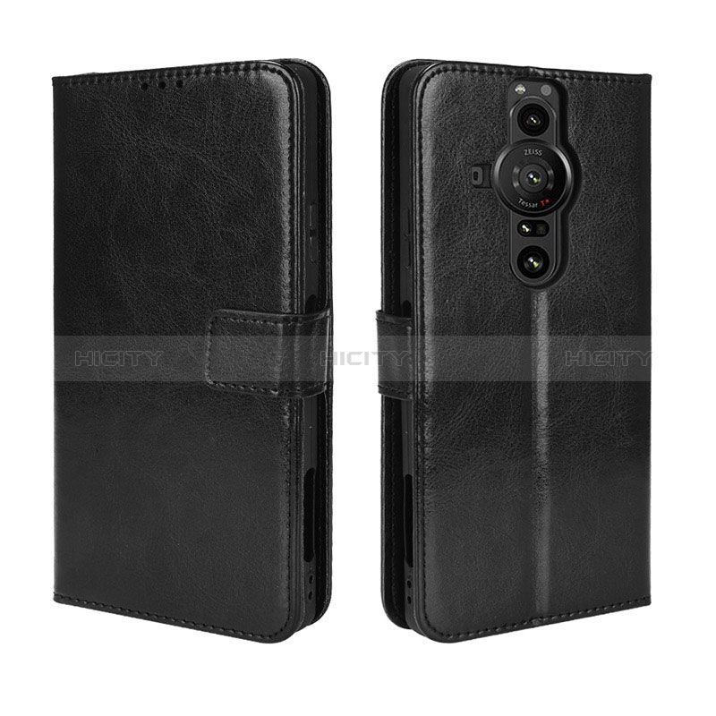 Custodia Portafoglio In Pelle Cover con Supporto BY5 per Sony Xperia PRO-I