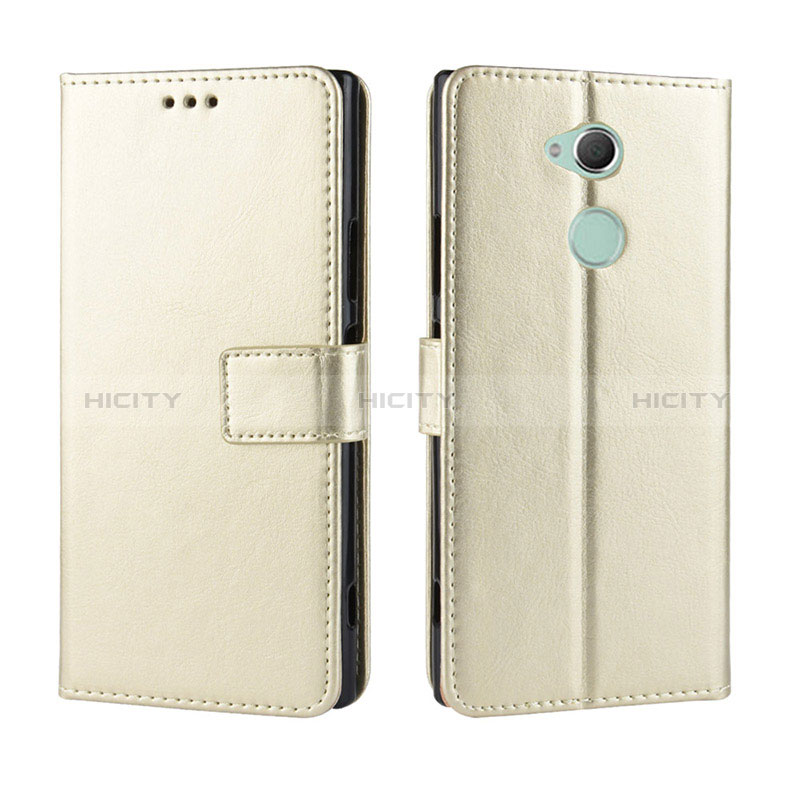 Custodia Portafoglio In Pelle Cover con Supporto BY5 per Sony Xperia XA2 Ultra Oro