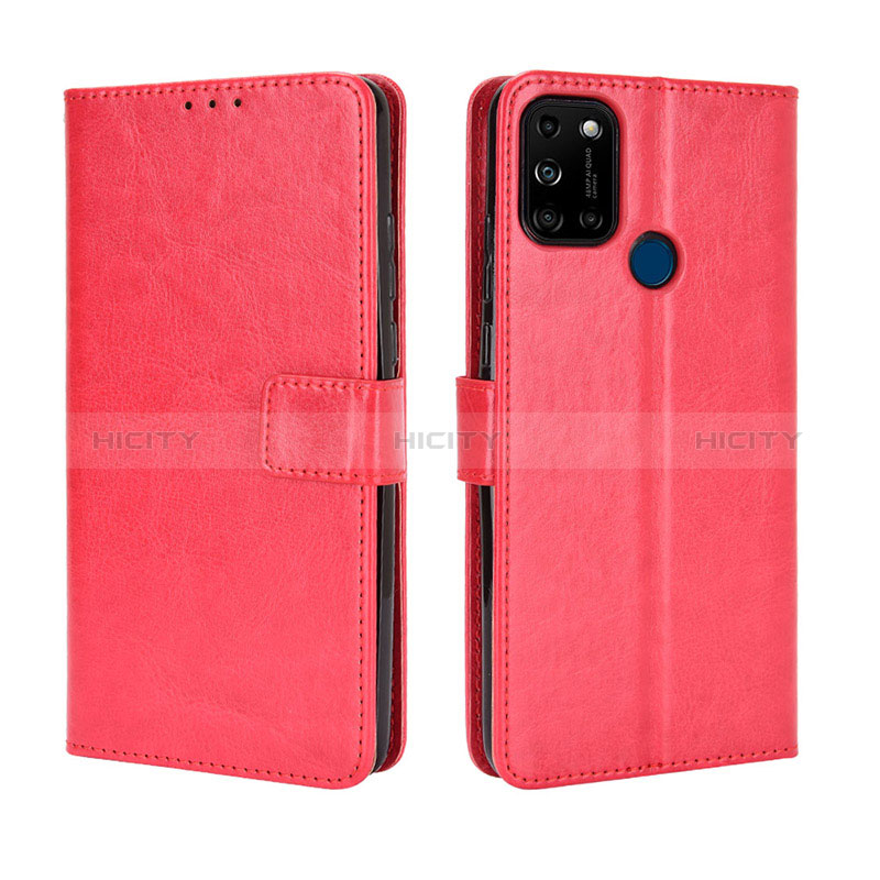 Custodia Portafoglio In Pelle Cover con Supporto BY5 per Wiko View5 Plus Rosso