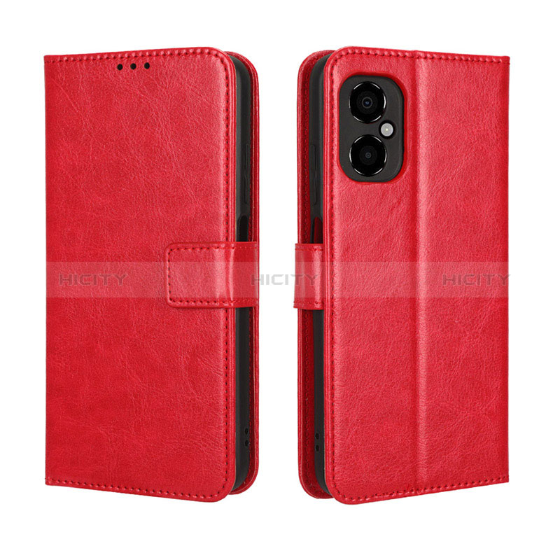 Custodia Portafoglio In Pelle Cover con Supporto BY5 per Xiaomi Poco M4 5G Rosso