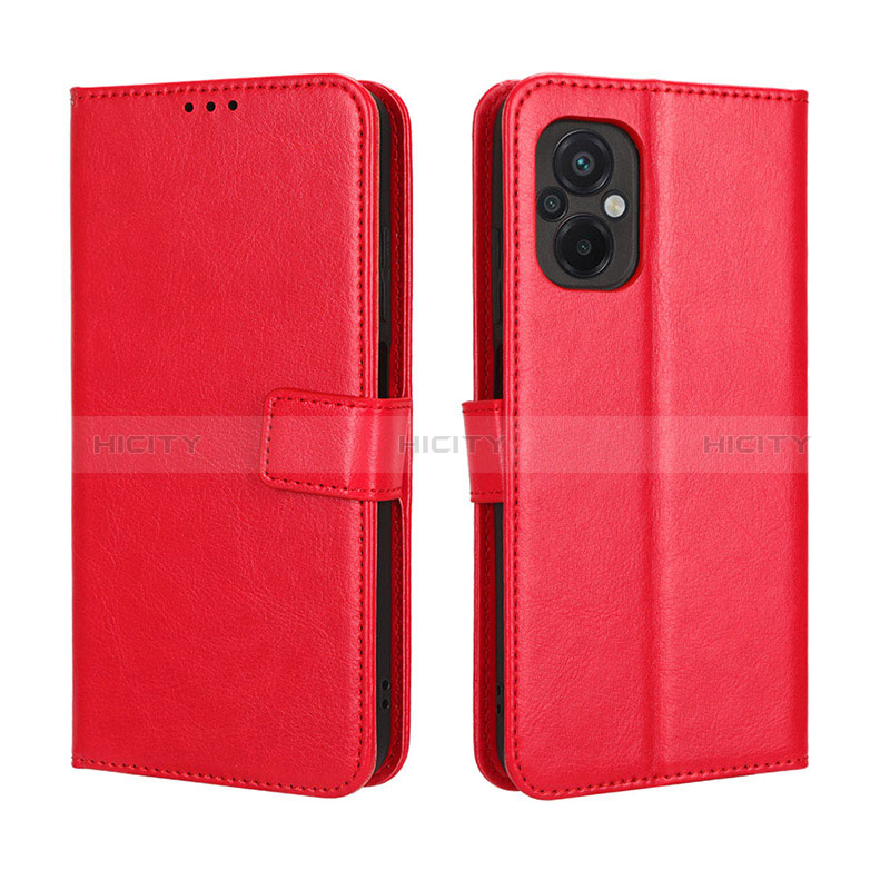 Custodia Portafoglio In Pelle Cover con Supporto BY5 per Xiaomi Poco M5 4G Rosso