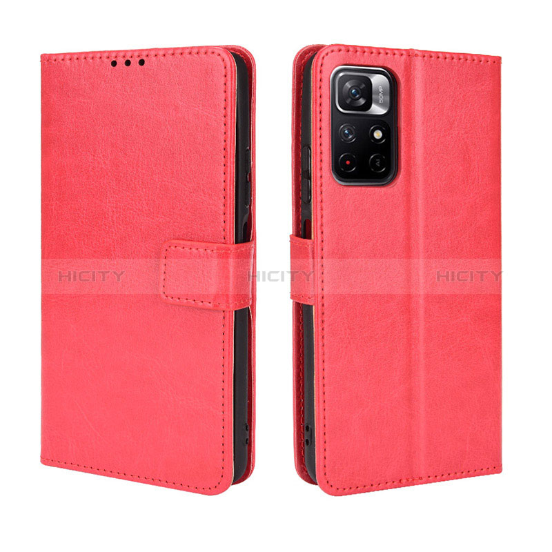Custodia Portafoglio In Pelle Cover con Supporto BY5 per Xiaomi Redmi Note 11T 5G Rosso