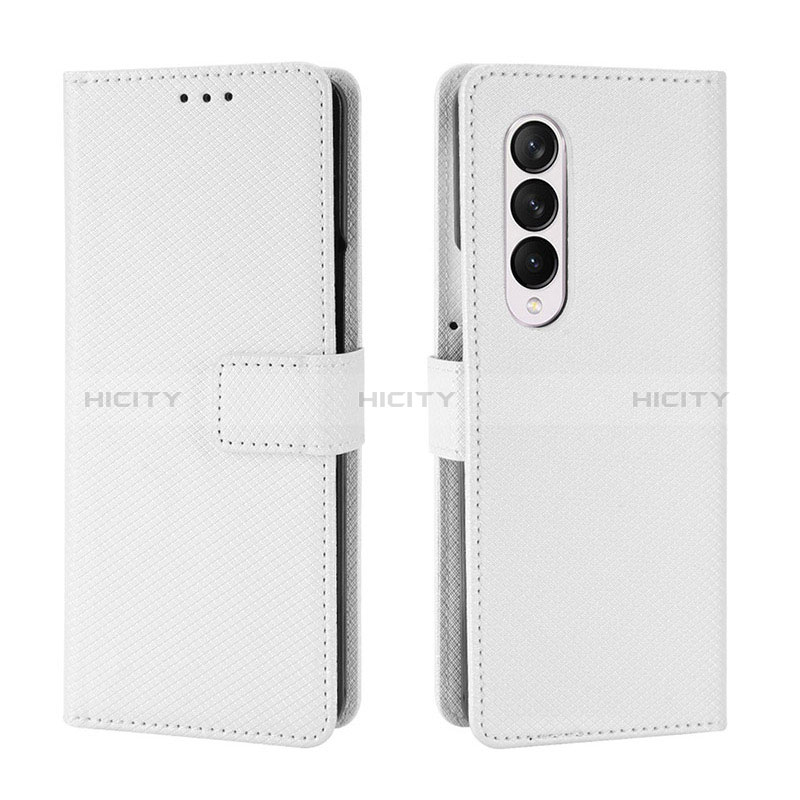 Custodia Portafoglio In Pelle Cover con Supporto BY6 per Samsung Galaxy Z Fold3 5G Bianco