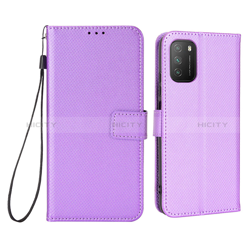 Custodia Portafoglio In Pelle Cover con Supporto BY6 per Xiaomi Poco M3 Viola