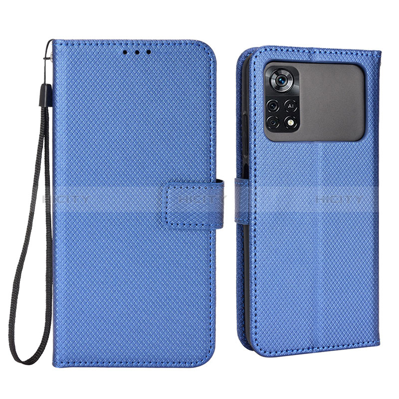 Custodia Portafoglio In Pelle Cover con Supporto BY6 per Xiaomi Poco M4 Pro 4G Blu