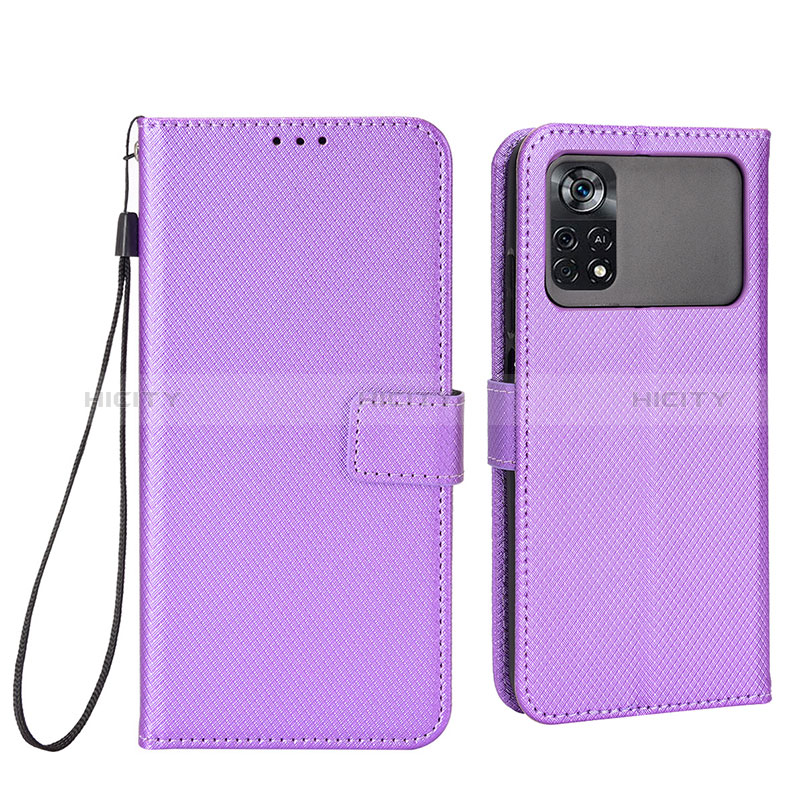 Custodia Portafoglio In Pelle Cover con Supporto BY6 per Xiaomi Poco M4 Pro 4G Viola