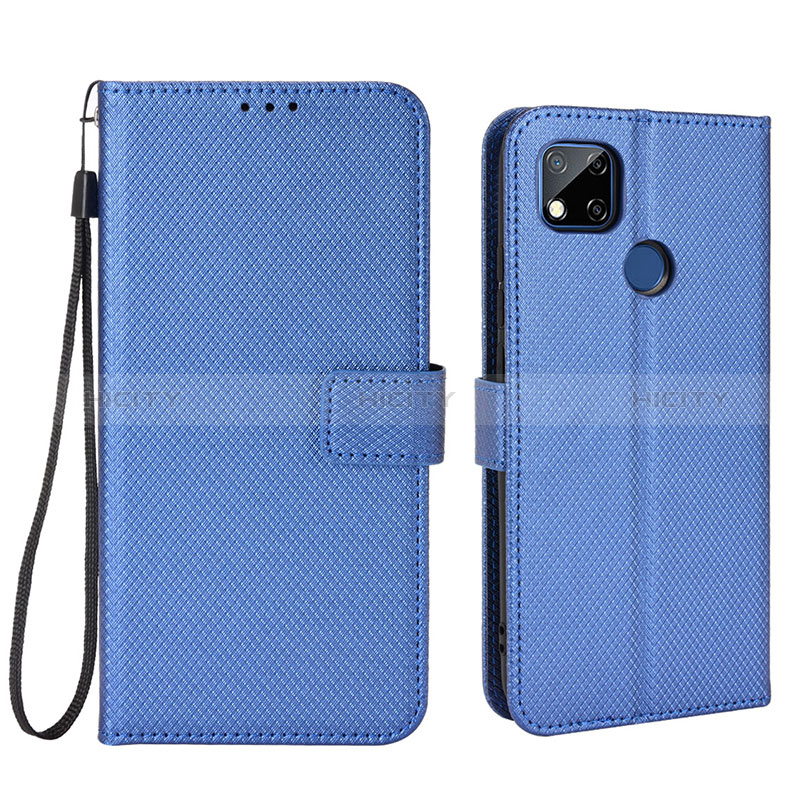 Custodia Portafoglio In Pelle Cover con Supporto BY6 per Xiaomi Redmi 9 India Blu