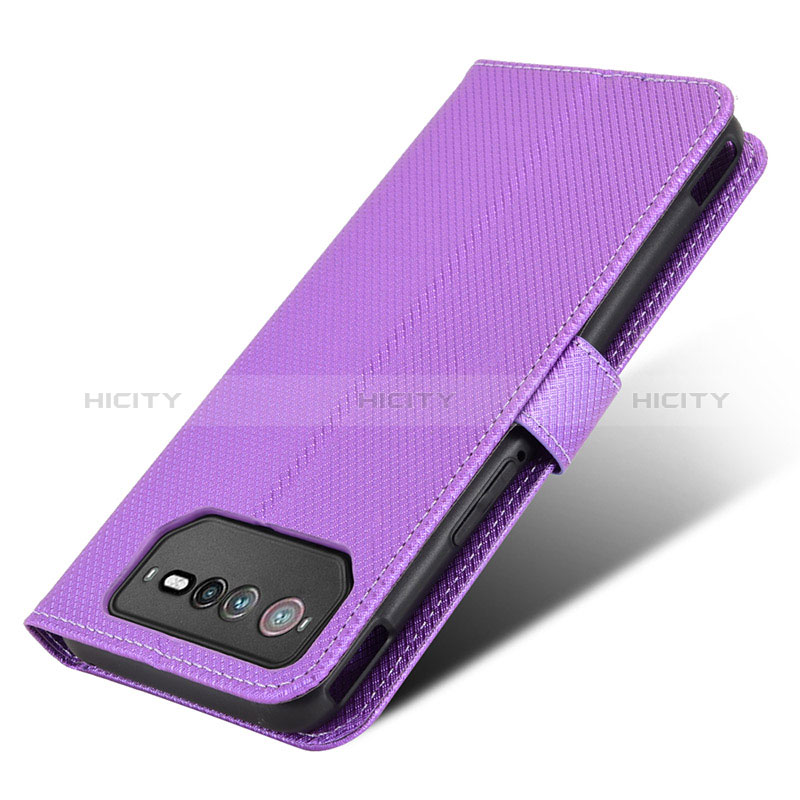 Custodia Portafoglio In Pelle Cover con Supporto BY7 per Asus ROG Phone 6 Pro Viola