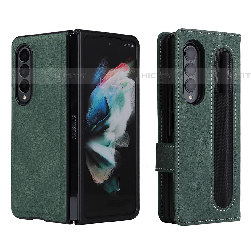 Custodia Portafoglio In Pelle Cover con Supporto BY7 per Samsung Galaxy Z Fold4 5G Verde