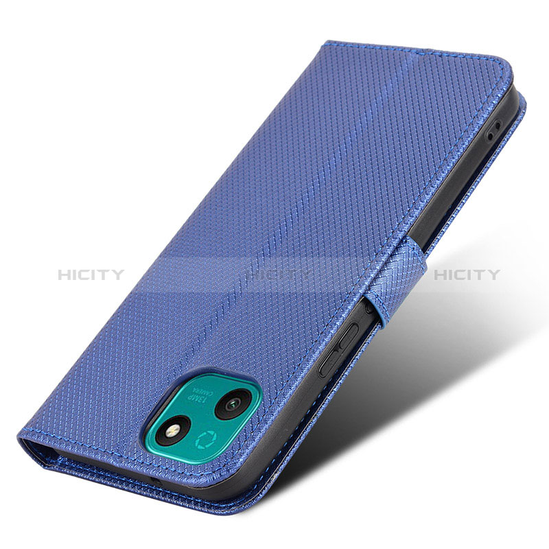 Custodia Portafoglio In Pelle Cover con Supporto BY7 per Wiko T10 Blu