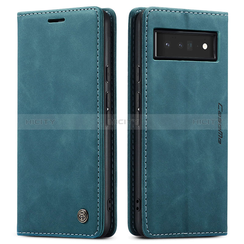 Custodia Portafoglio In Pelle Cover con Supporto C01S per Google Pixel 6 Pro 5G Blu