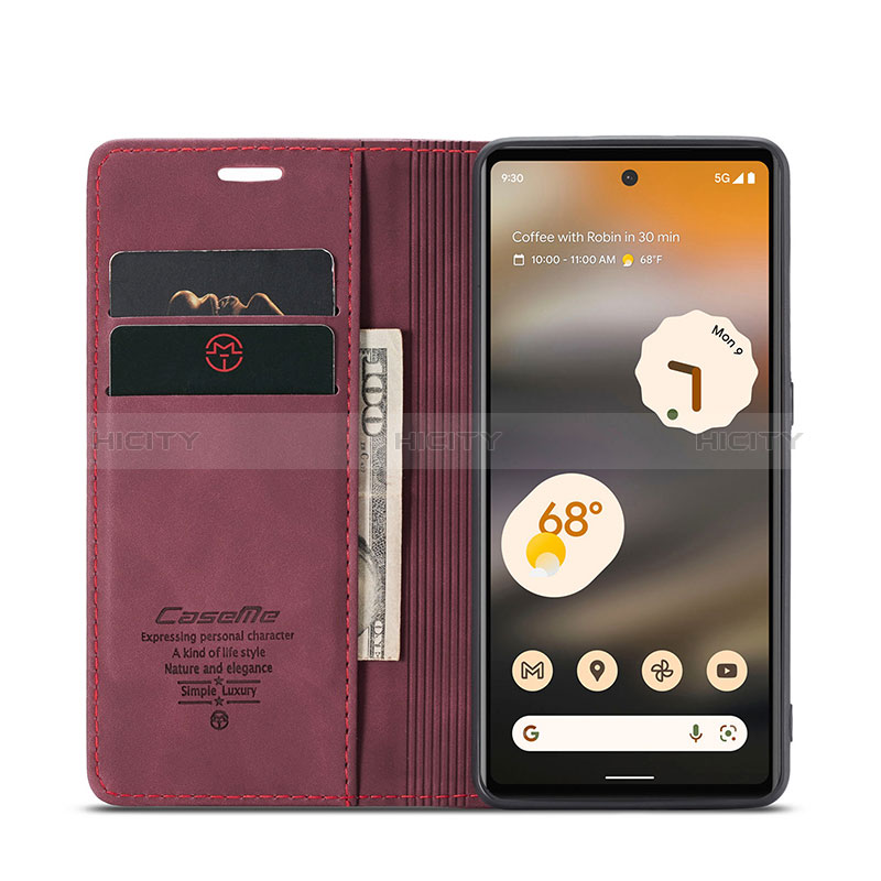 Custodia Portafoglio In Pelle Cover con Supporto C01S per Google Pixel 6a 5G