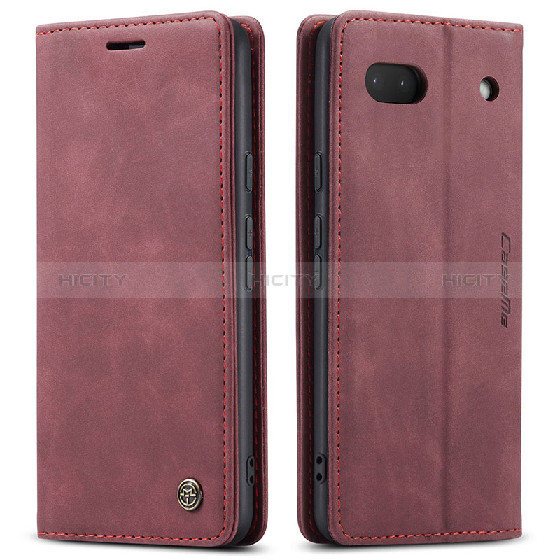 Custodia Portafoglio In Pelle Cover con Supporto C01S per Google Pixel 6a 5G Rosso Rosa