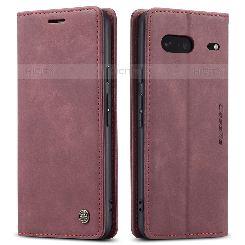 Custodia Portafoglio In Pelle Cover con Supporto C01S per Google Pixel 7 5G Rosso Rosa