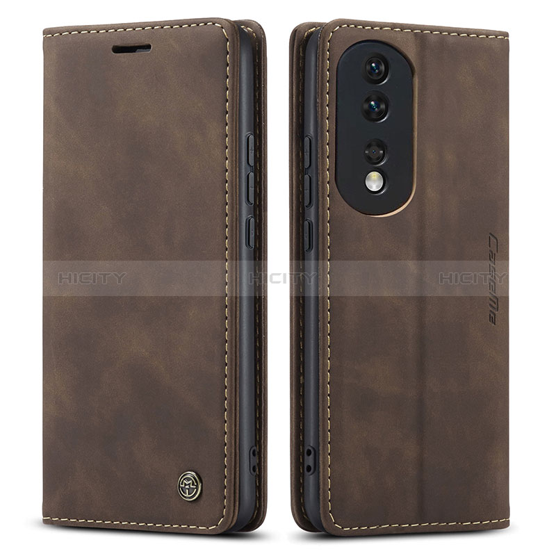 Custodia Portafoglio In Pelle Cover con Supporto C01S per Huawei Honor 80 Pro 5G Marrone