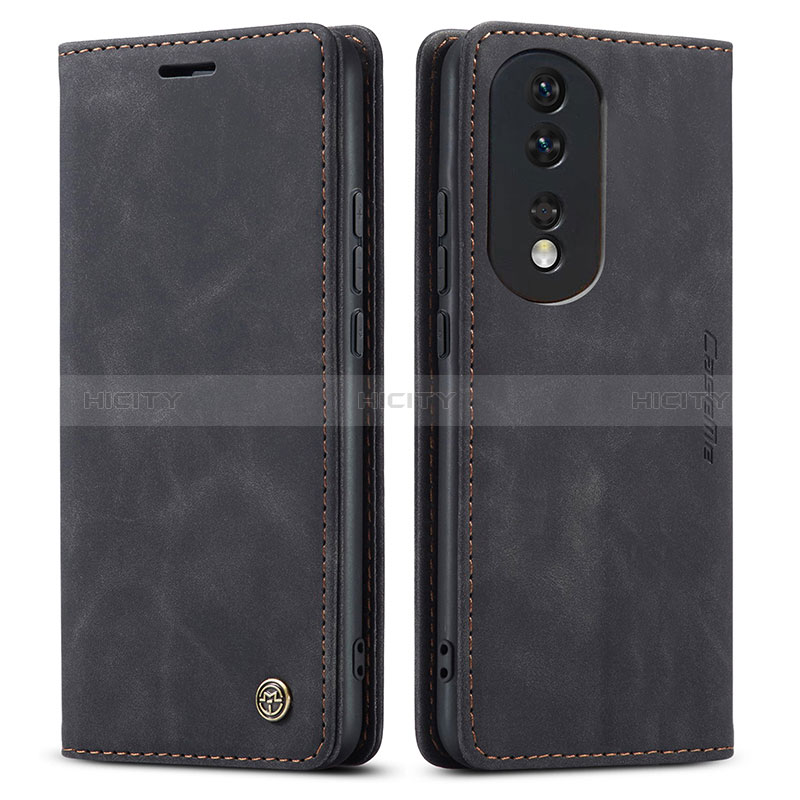 Custodia Portafoglio In Pelle Cover con Supporto C01S per Huawei Honor 80 Pro 5G Nero