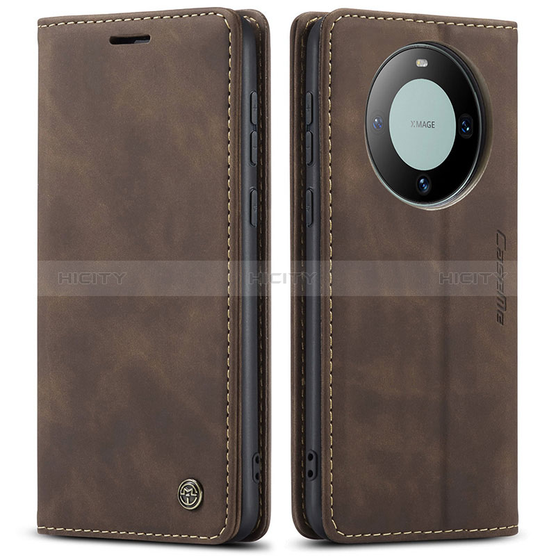 Custodia Portafoglio In Pelle Cover con Supporto C01S per Huawei Mate 60 Marrone