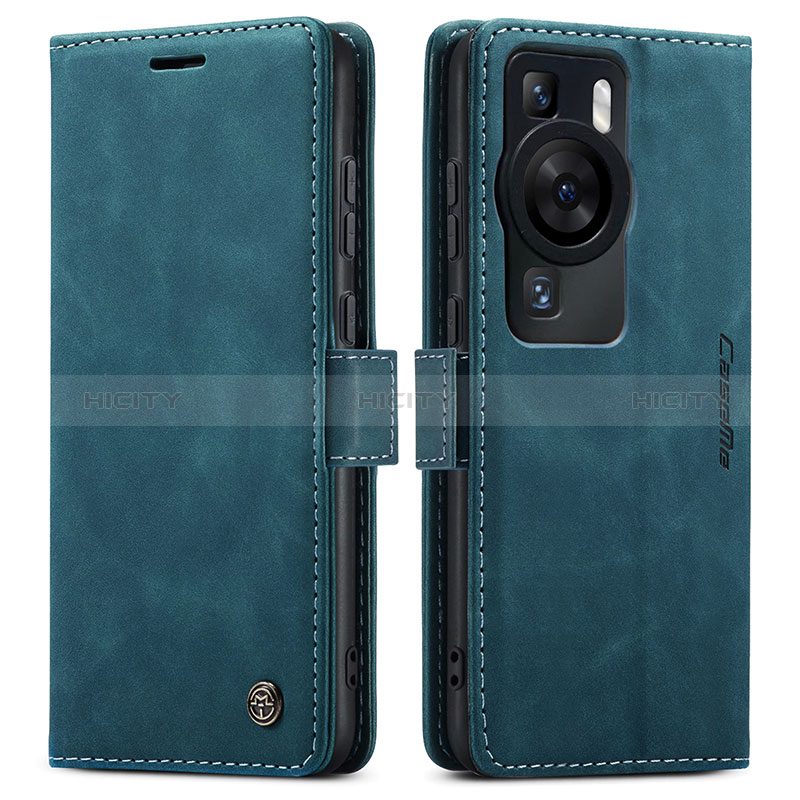 Custodia Portafoglio In Pelle Cover con Supporto C01S per Huawei P60 Blu