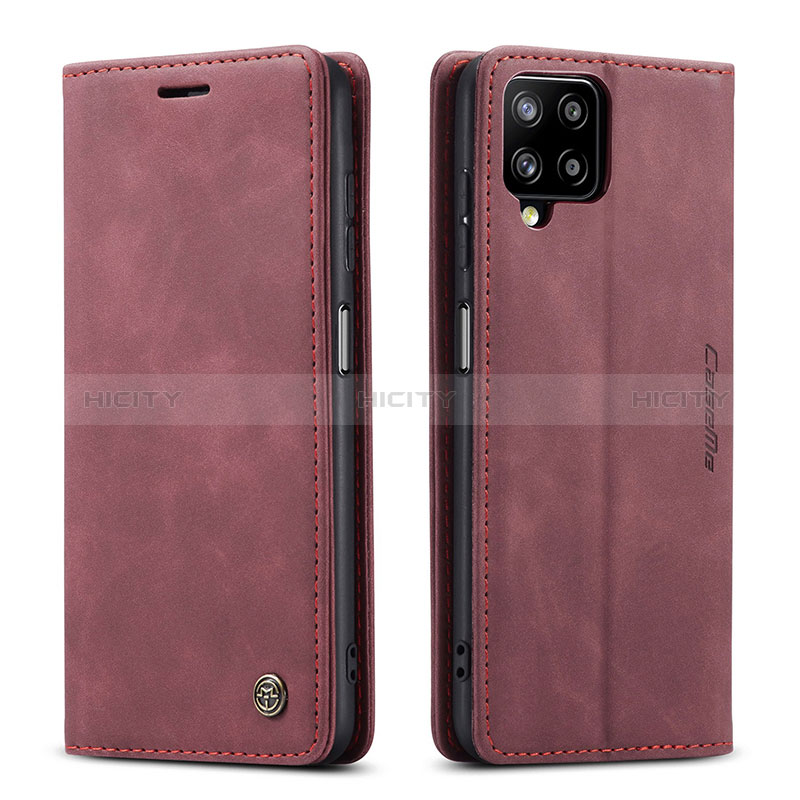 Custodia Portafoglio In Pelle Cover con Supporto C01S per Samsung Galaxy A12 Rosso Rosa