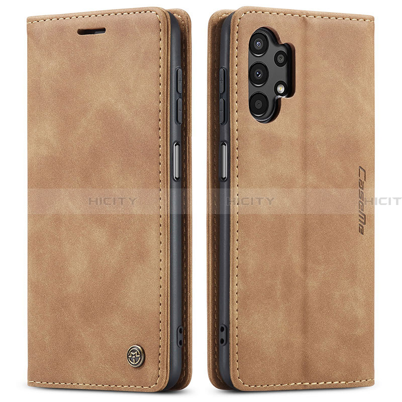 Custodia Portafoglio In Pelle Cover con Supporto C01S per Samsung Galaxy A13 4G Marrone Chiaro