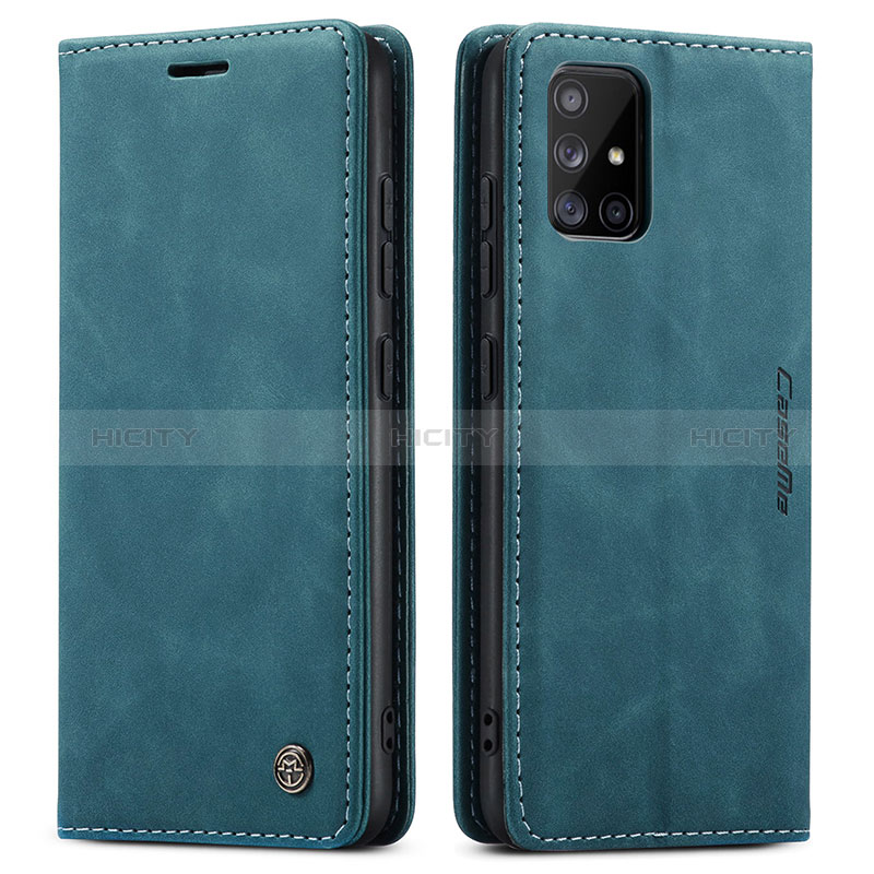 Custodia Portafoglio In Pelle Cover con Supporto C01S per Samsung Galaxy A51 5G Blu