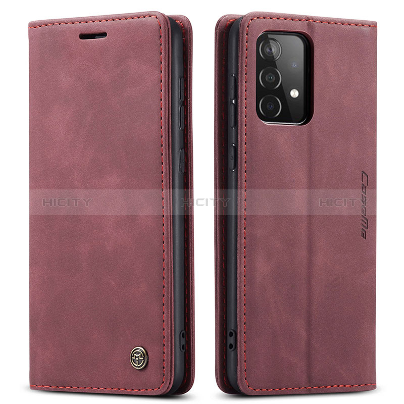Custodia Portafoglio In Pelle Cover con Supporto C01S per Samsung Galaxy A52s 5G Rosso Rosa