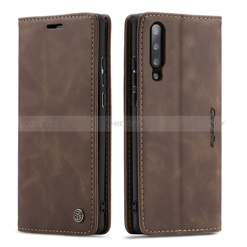 Custodia Portafoglio In Pelle Cover con Supporto C01S per Samsung Galaxy A70S Marrone