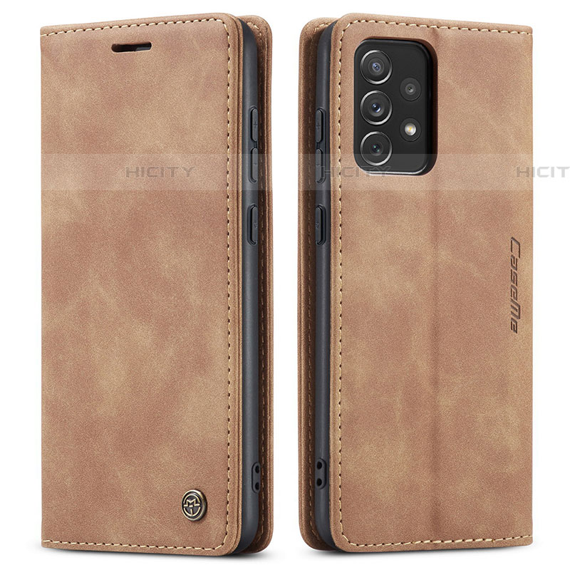 Custodia Portafoglio In Pelle Cover con Supporto C01S per Samsung Galaxy A72 5G Marrone Chiaro