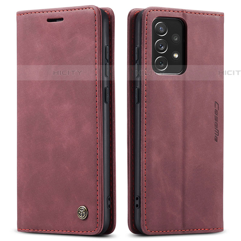 Custodia Portafoglio In Pelle Cover con Supporto C01S per Samsung Galaxy A72 5G Rosso Rosa