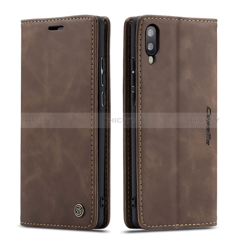 Custodia Portafoglio In Pelle Cover con Supporto C01S per Samsung Galaxy M10 Marrone