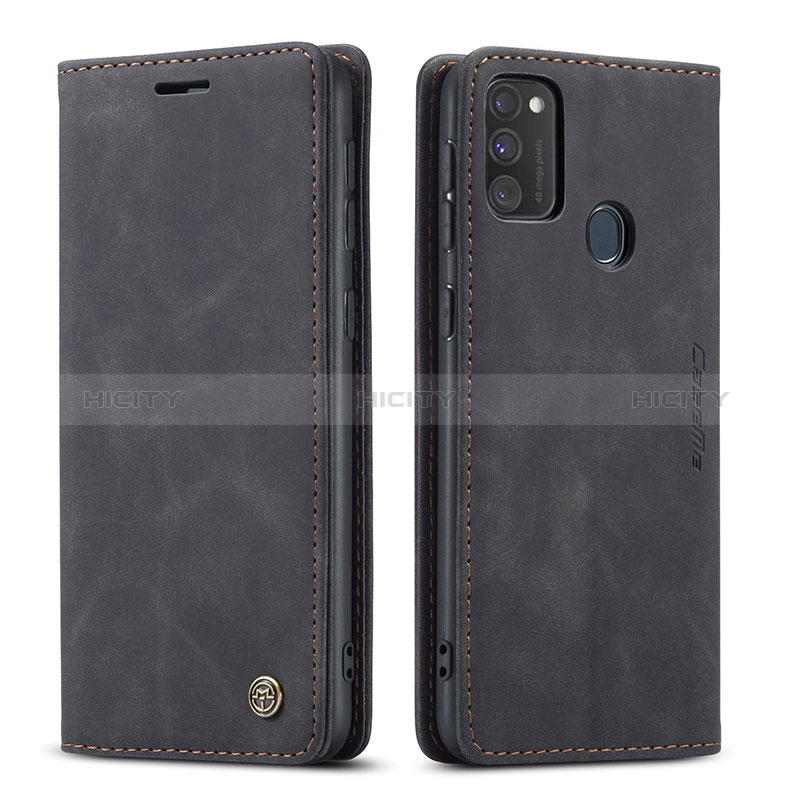 Custodia Portafoglio In Pelle Cover con Supporto C01S per Samsung Galaxy M21 Nero